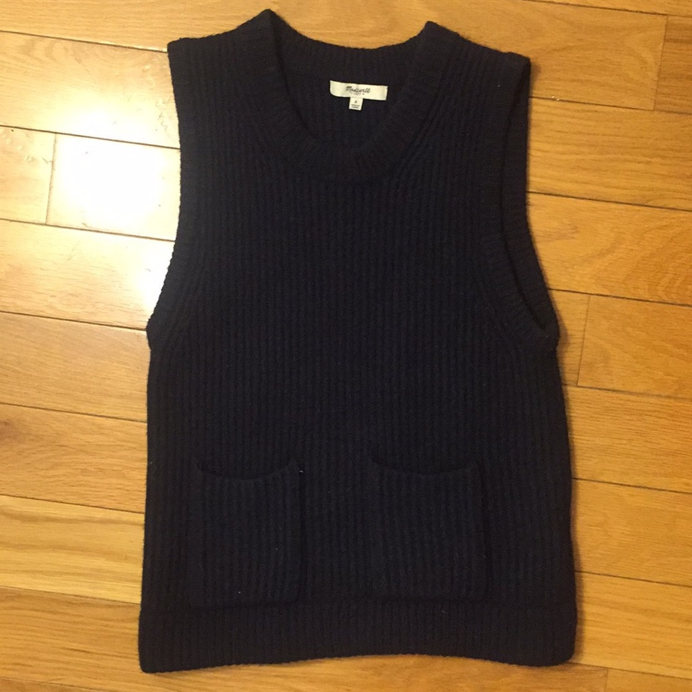 Madewell navy blue merino wool sweater vest - Picture 2 of 2